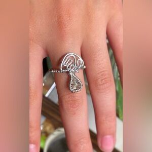 Wire wrapped mushroom ring NEW